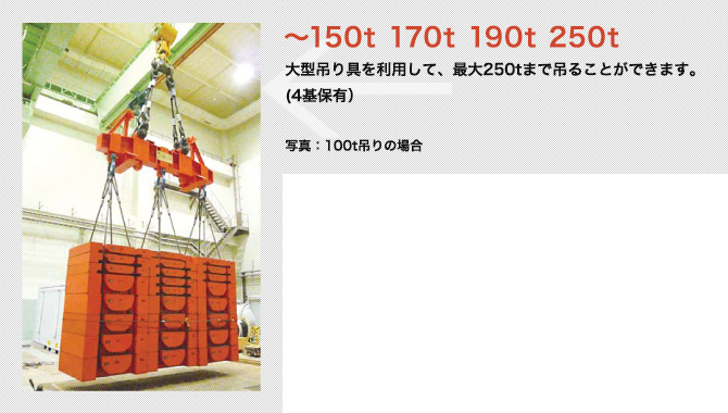 �`150t 170t 190t 250t ��^�݂��𗘗p���čő�250t�܂Œ݂邱�Ƃ��o���܂��B�i3��ۗL�j�ʐ^�F100t�݂�̏ꍇ